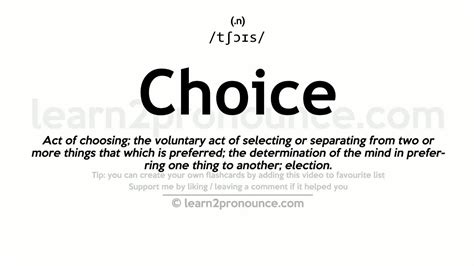 choaic|choice meaning.